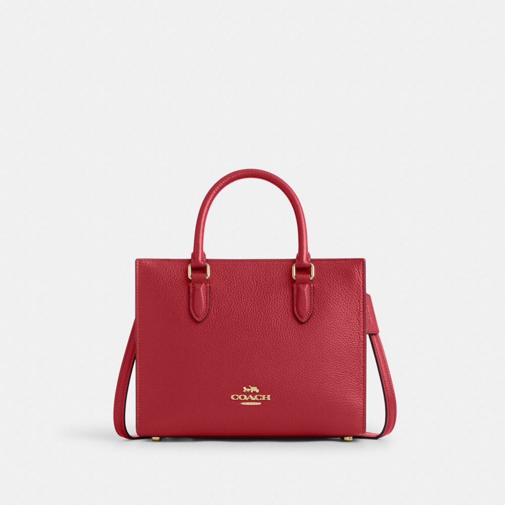 Coach Maggie Small Tote Bag Gold True Red
