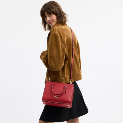 Coach Maggie Small Tote Bag Gold True Red