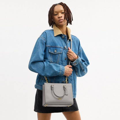 Coach Maggie Small Tote Bag Gold Dove Grey