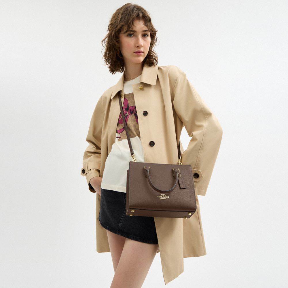 Coach Maggie Small Tote Bag Gold Dark Stone