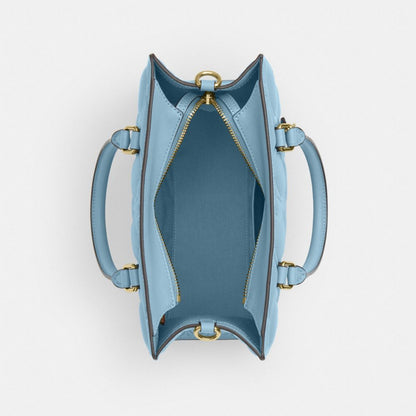 Coach Maggie Small Tote Bag In Signature Leather Gold Azure