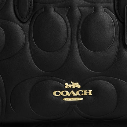 Coach Maggie Small Tote Bag In Signature Leather Gold Black