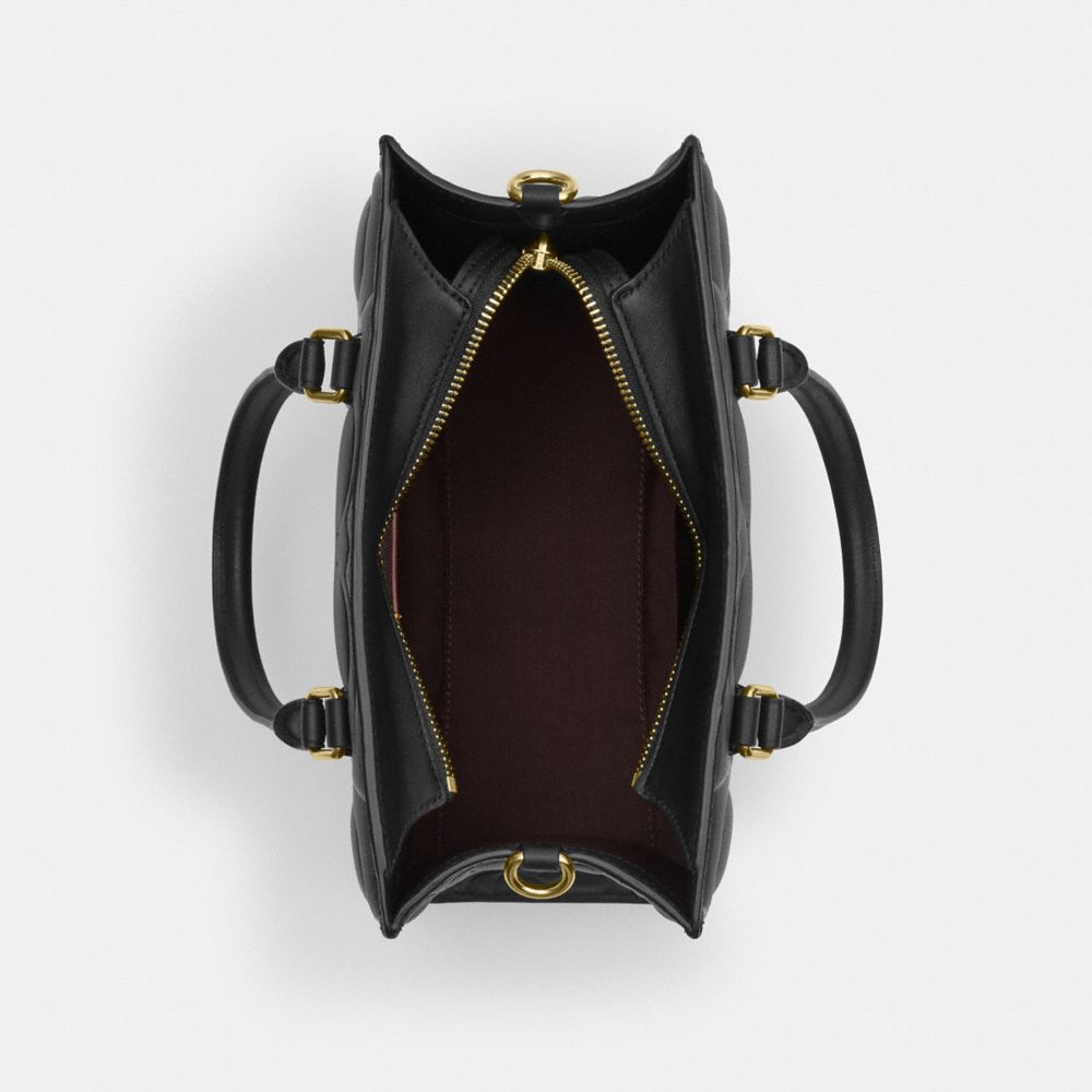 Coach Maggie Small Tote Bag In Signature Leather Gold Black