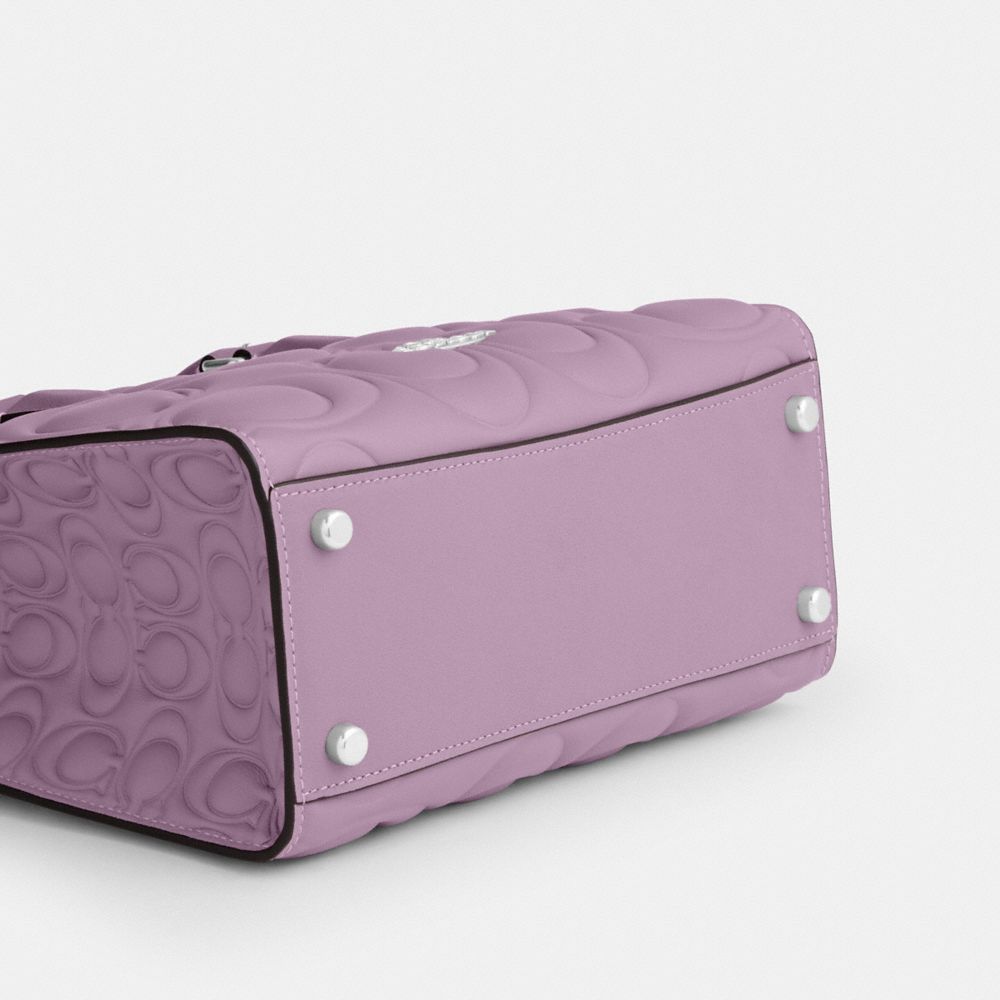 Coach Maggie Small Tote Bag In Signature Leather Silver