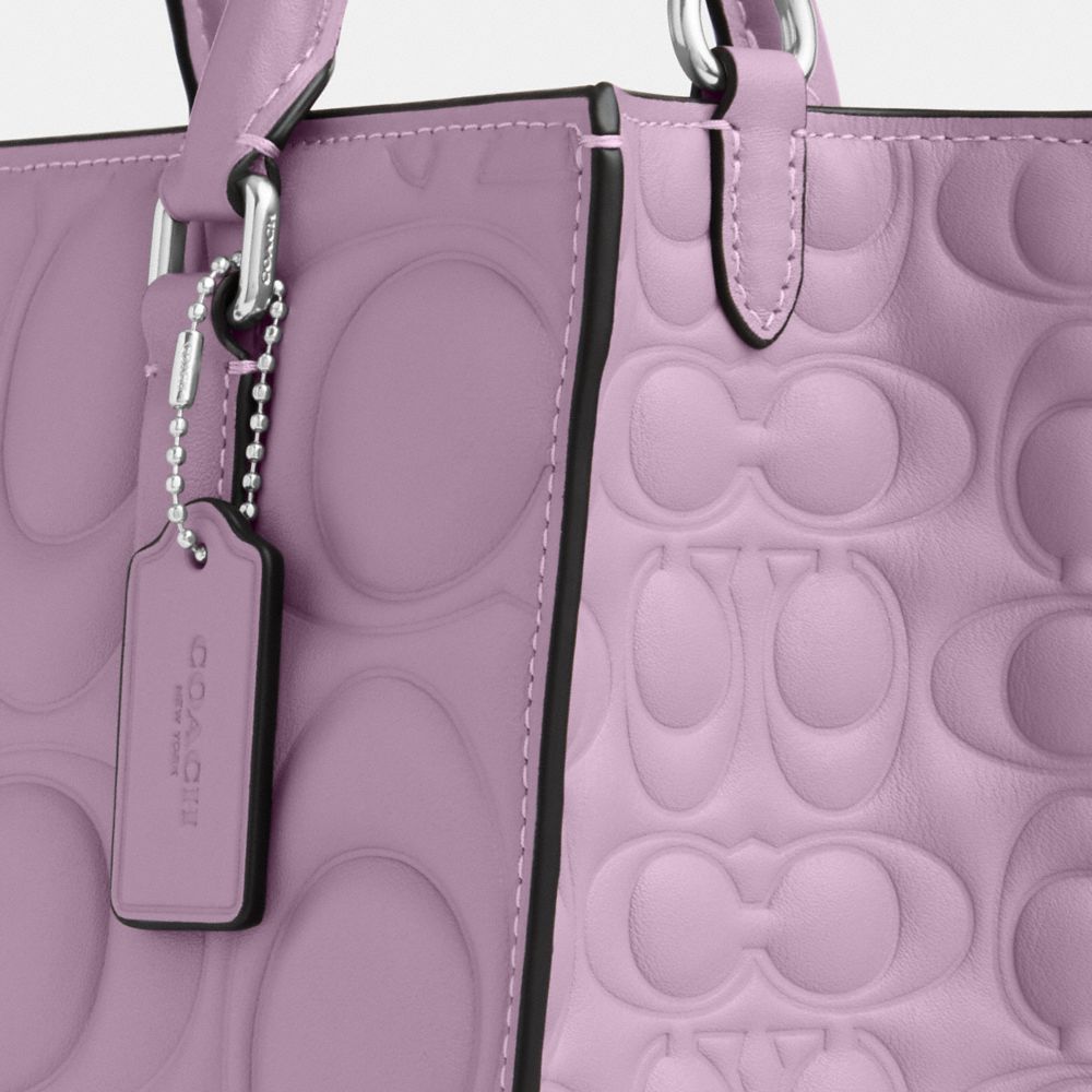 Coach Maggie Small Tote Bag In Signature Leather Silver