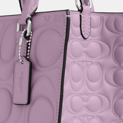 Coach Maggie Small Tote Bag In Signature Leather Silver