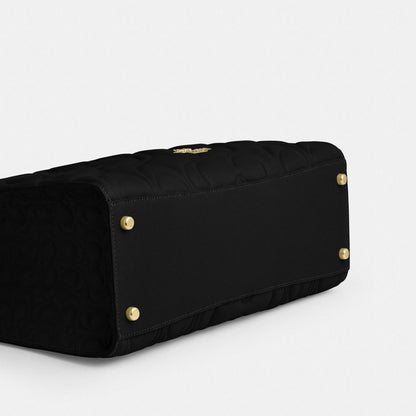 Coach Maggie Tote Bag In Signature Leather Gold Black