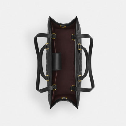 Coach Maggie Tote Bag In Signature Leather Gold Black