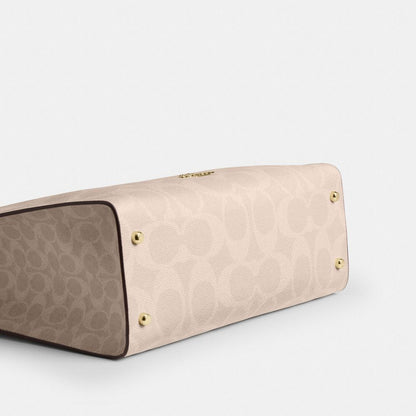 Coach Maggie Tote Bag In Blocked Signature Canvas Gold Sand Tan