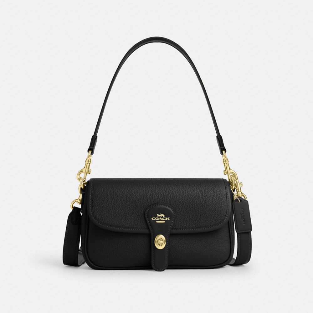 Coach Hadley Shoulder Bag Gold Black