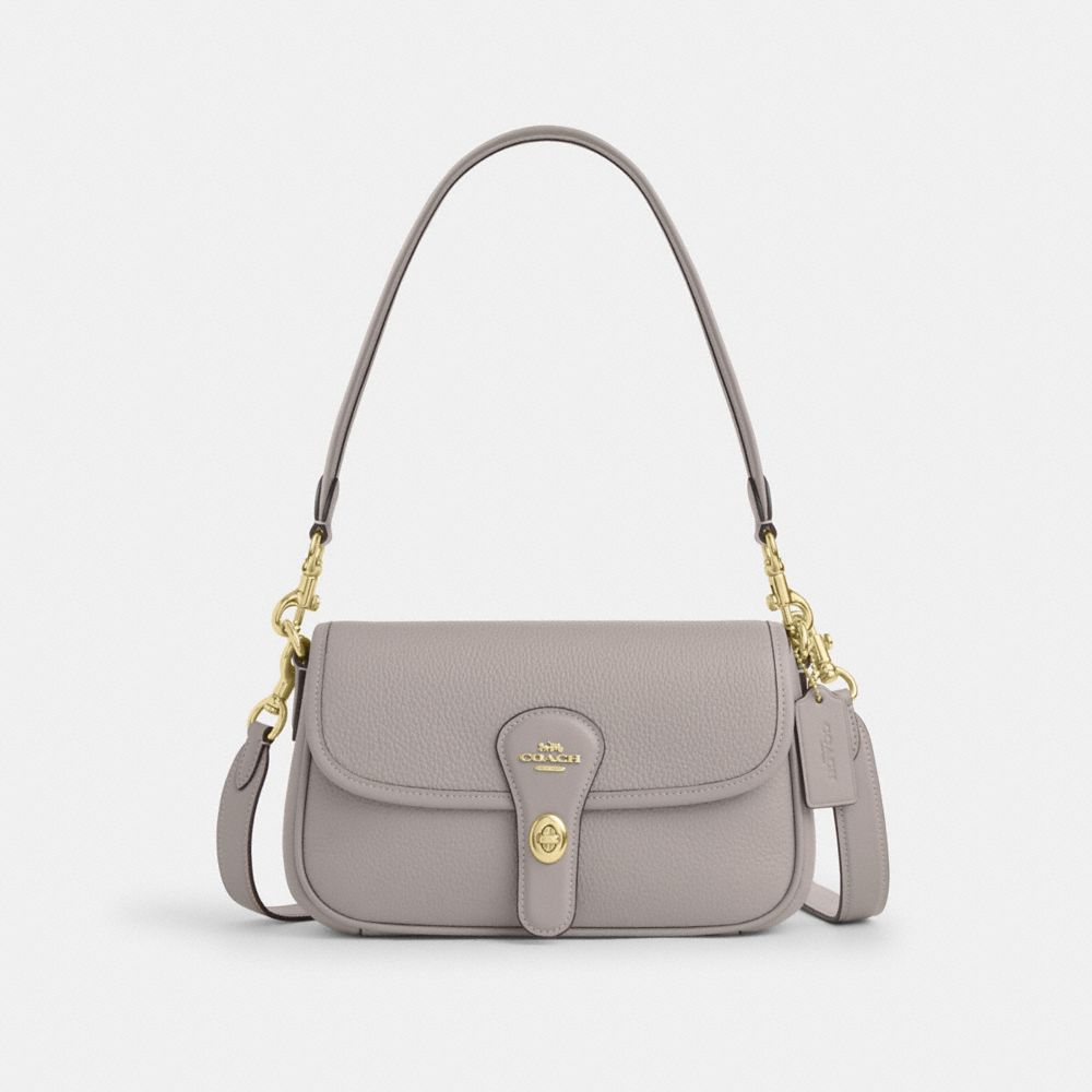 Coach Hadley Shoulder Bag Gold Grey Birch