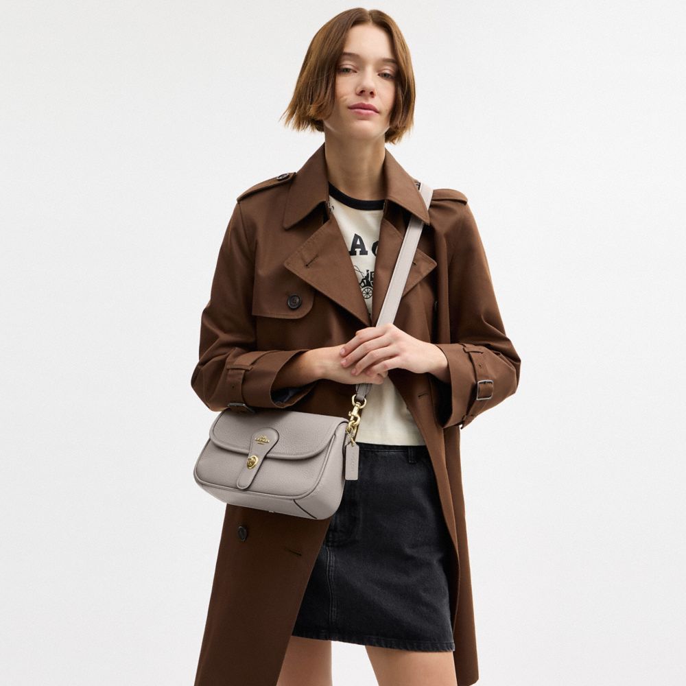 Coach Hadley Shoulder Bag Gold Grey Birch