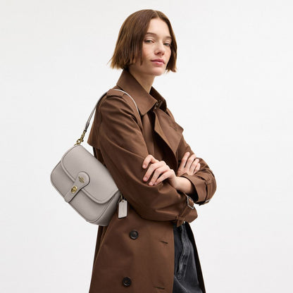 Coach Hadley Shoulder Bag Gold Grey Birch