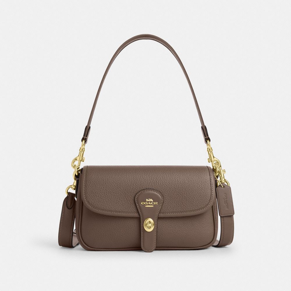 Coach Hadley Shoulder Bag Gold Dark Stone