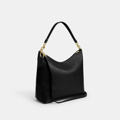 Laurel Large Shoulder Bag Pebbled Leather-Gold-Black Pebbled Leather-Gold-Black