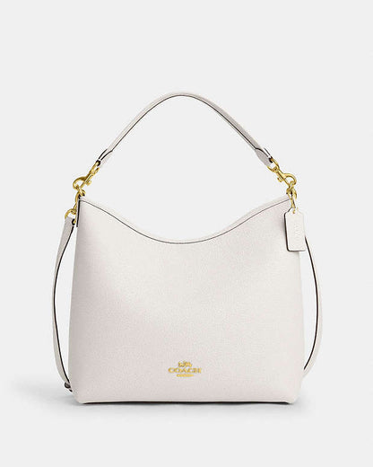 Laurel Large Shoulder Bag Pebbled Leather-Gold-Chalk Pebbled Leather-Gold-Chalk