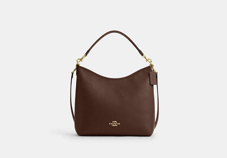Coach Large Laurel Shoulder Bag & Hailey Flap Bag With Wallet Gold-Maple