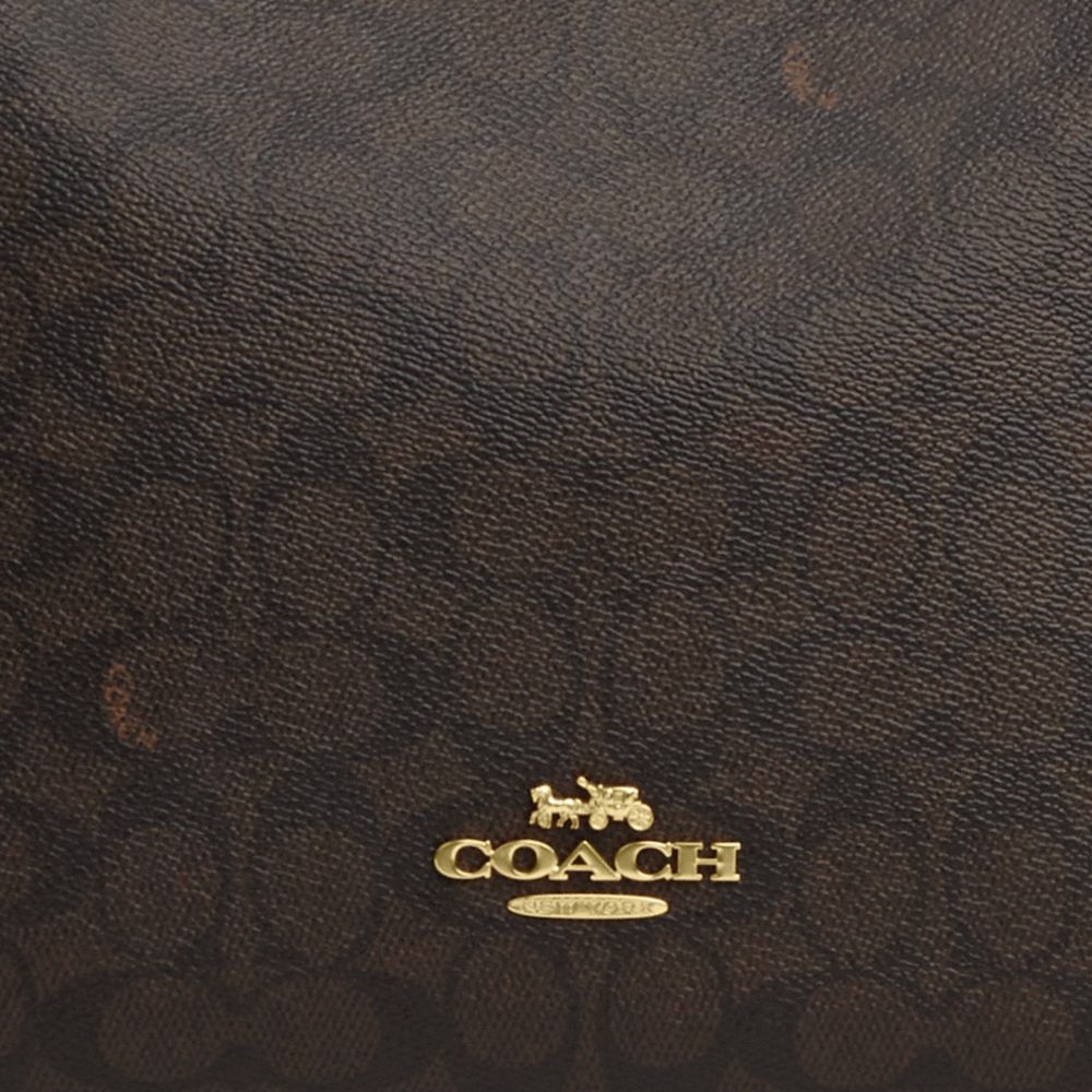 Coach Laurel Large Shoulder Bag In Signature Canvas Gold Walnut Black