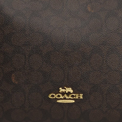 Coach Laurel Large Shoulder Bag In Signature Canvas Gold Walnut Black