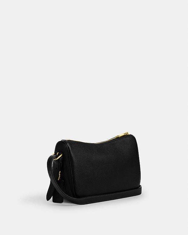 Kailey Shoulder Bag Pebbled Leather-Gold-Black Pebbled Leather-Gold-Black