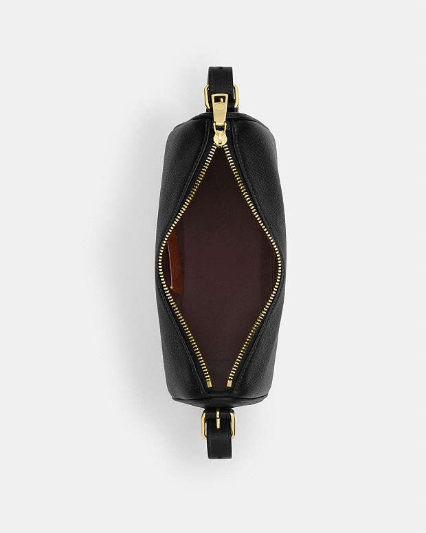 Kailey Shoulder Bag Pebbled Leather-Gold-Black Pebbled Leather-Gold-Black