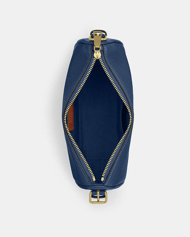 Kailey Shoulder Bag Pebbled Leather-Gold-Deep Blue Pebbled Leather-Gold-Deep Blue