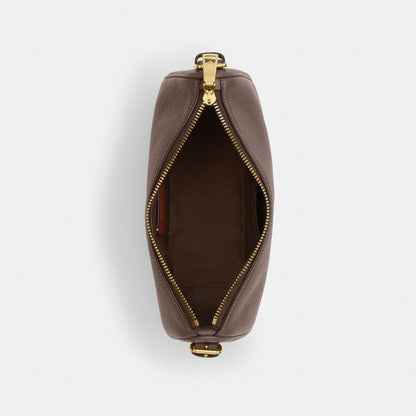 Kailey Shoulder Bag Pebbled Leather-Gold-Dark Stone Pebbled Leather-Gold-Dark Stone