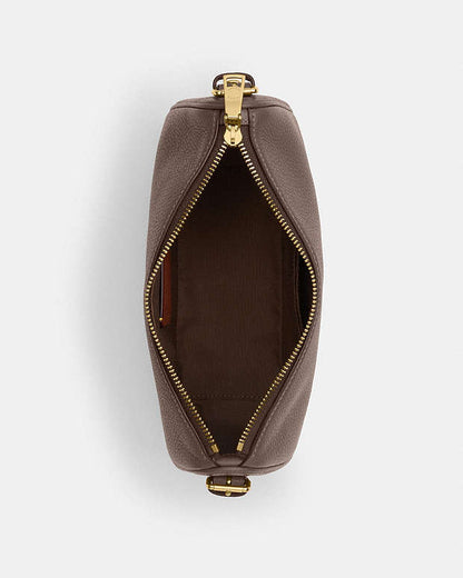Kailey Shoulder Bag Pebbled Leather-Gold-Dark Stone Pebbled Leather-Gold-Dark Stone