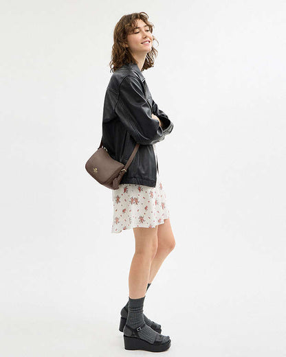 Kailey Shoulder Bag Pebbled Leather-Gold-Dark Stone Pebbled Leather-Gold-Dark Stone