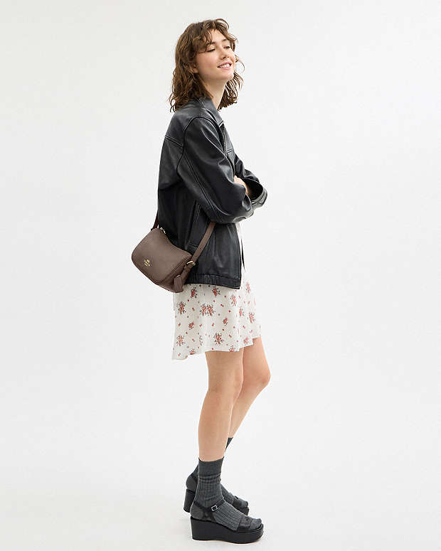 Kailey Shoulder Bag Pebbled Leather-Gold-Dark Stone Pebbled Leather-Gold-Dark Stone