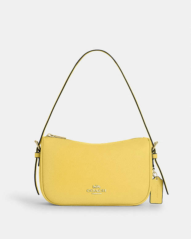 Kailey Shoulder Bag Pebbled Leather-Gold-Yellow Pebbled Leather-Gold-Yellow