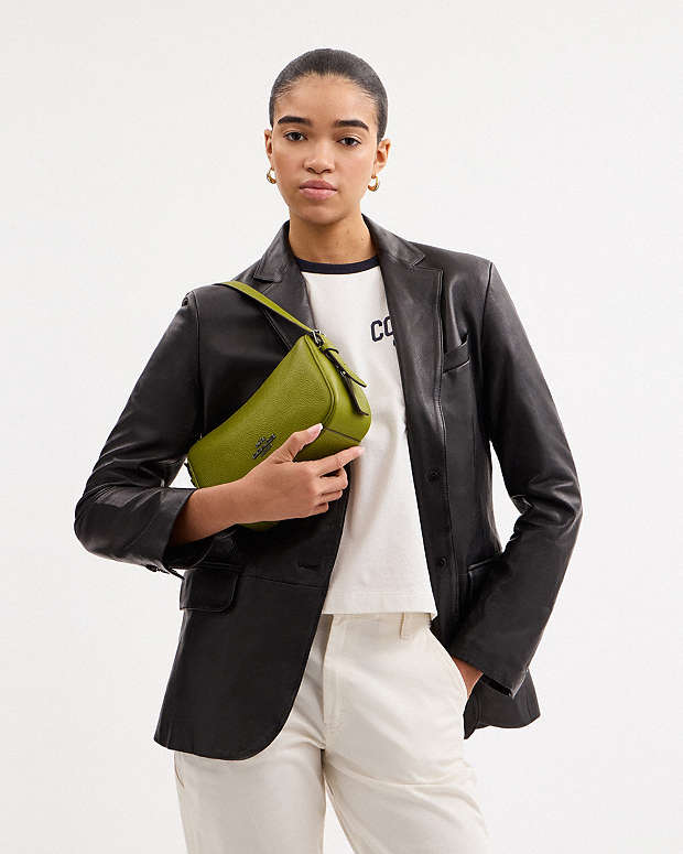 Kailey Shoulder Bag Pebbled Leather-Qb-Bright Olive Pebbled Leather-Qb-Bright Olive