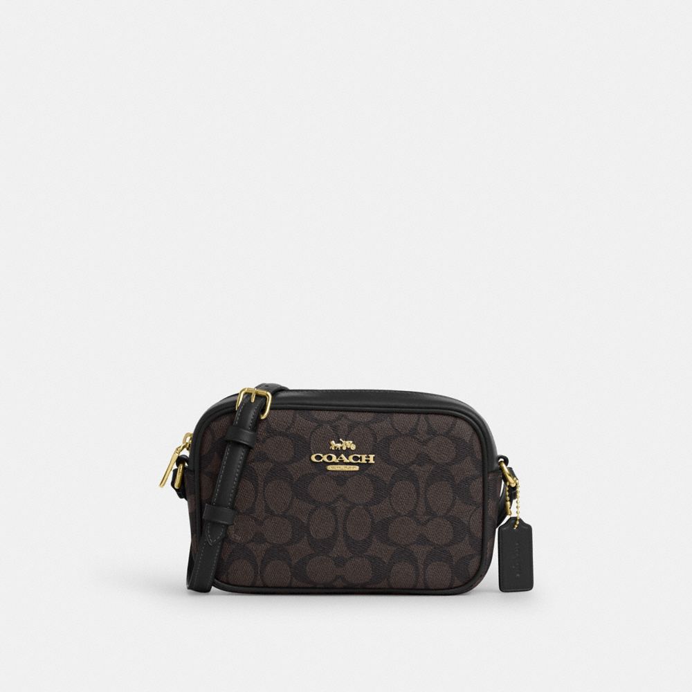 Mini Jamie Camera Bag In Signature Canvas Signature Canvas-Gold-Walnut-Black Signature Canvas-Gold-Walnut-Black