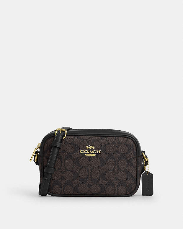 Mini Jamie Camera Bag In Signature Canvas Signature Canvas-Gold-Walnut-Black Signature Canvas-Gold-Walnut-Black