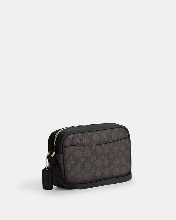 Mini Jamie Camera Bag In Signature Canvas Signature Canvas-Gold-Walnut-Black Signature Canvas-Gold-Walnut-Black