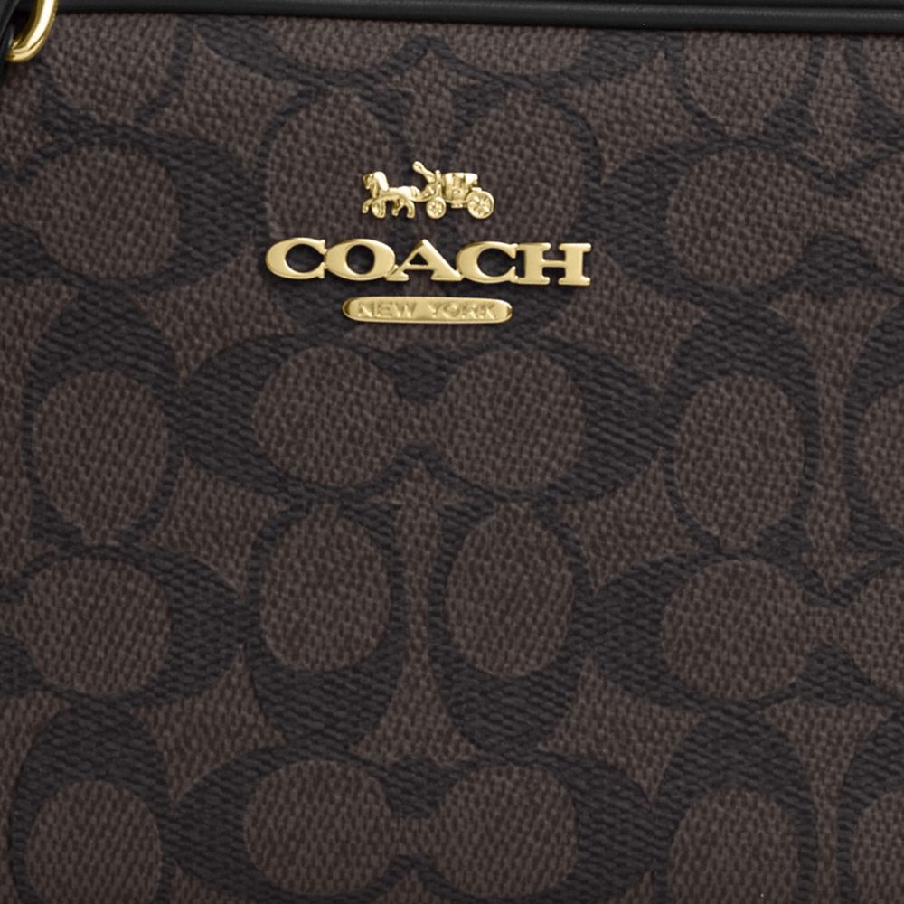 Coach Mini Jamie Camera Bag In Signature Canvas Gold Walnut Black