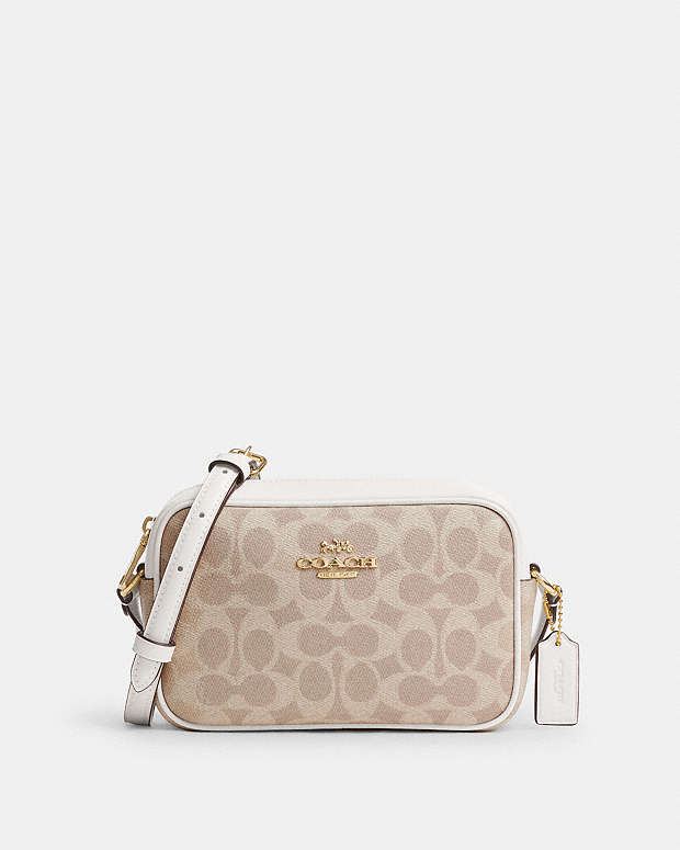 Mini Jamie Camera Bag In Signature Canvas Signature Canvas-Gold-Sand-Chalk Signature Canvas-Gold-Sand-Chalk
