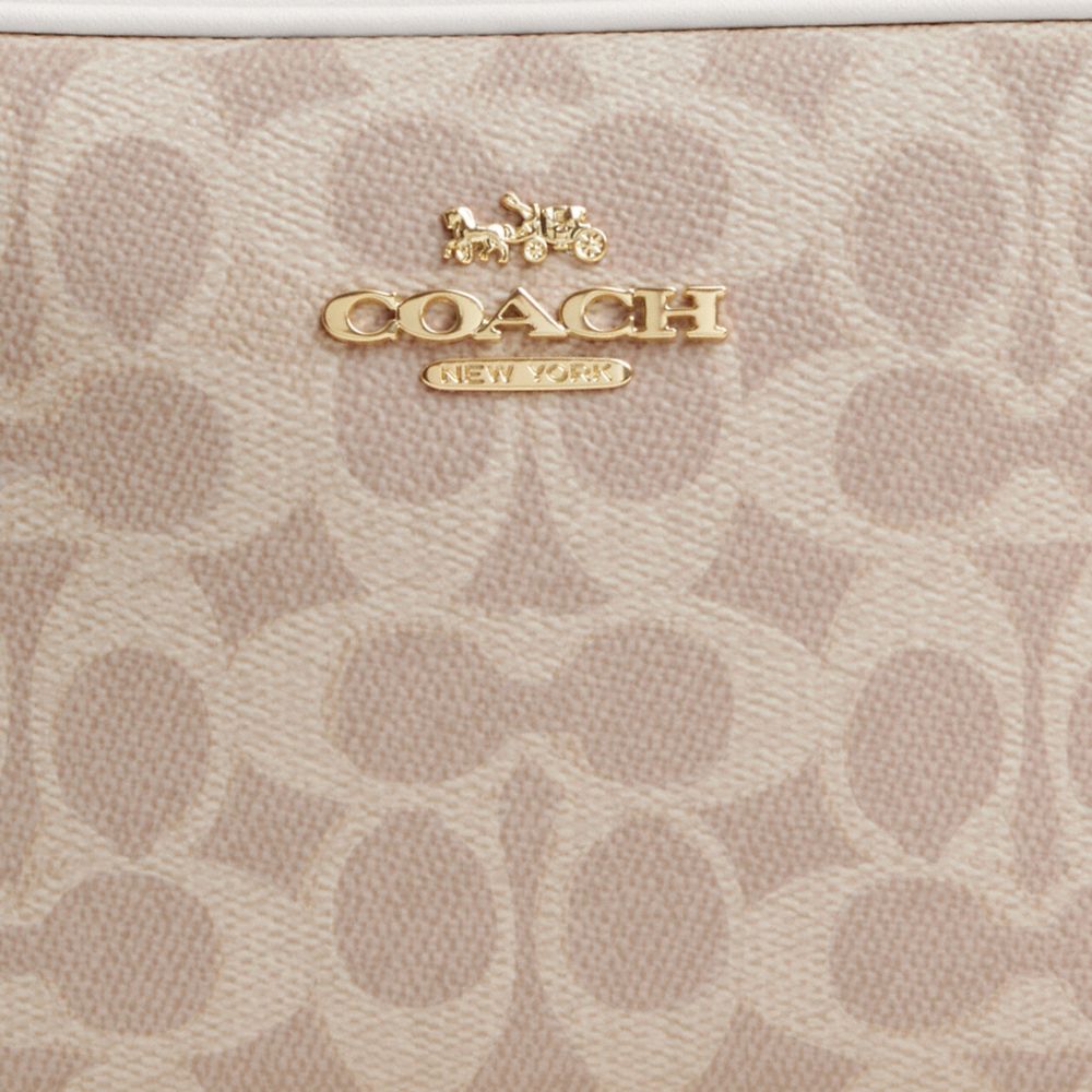 Coach Mini Jamie Camera Bag In Signature Canvas Gold Sand Chalk