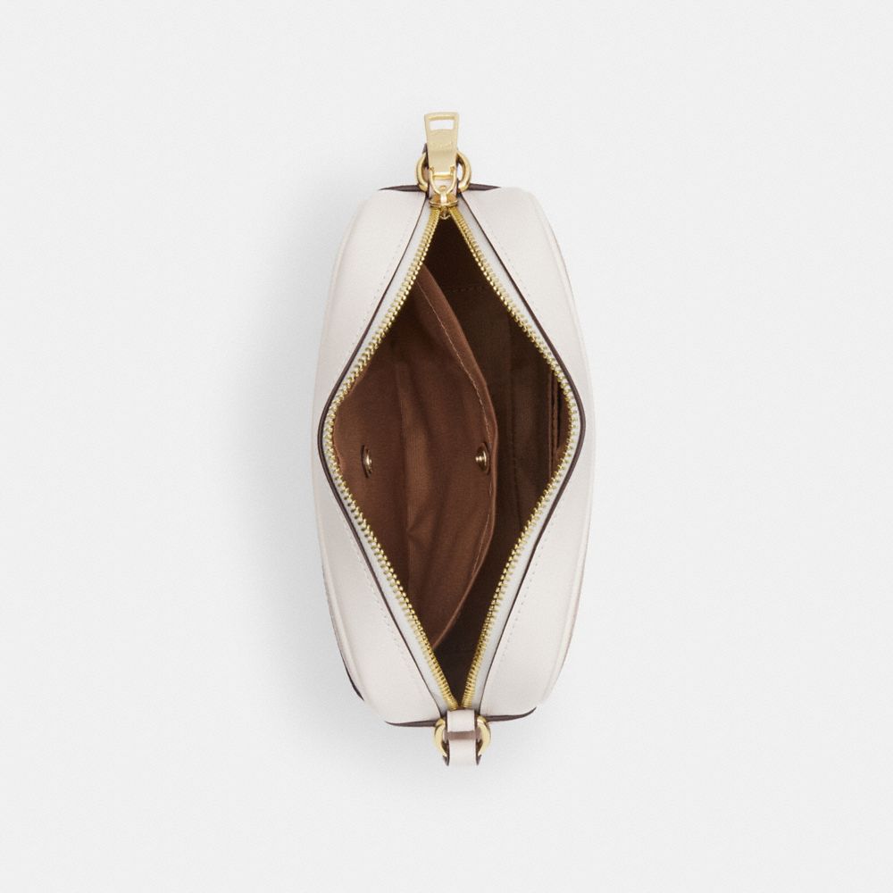 Coach Mini Jamie Camera Bag In Signature Canvas Gold Sand Chalk