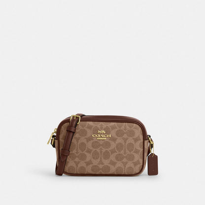 Coach Mini Jamie Camera Bag In Signature Canvas Gold Tan Brown