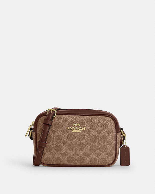 Mini Jamie Camera Bag In Signature Canvas Signature Canvas-Gold-Tan-Brown Signature Canvas-Gold-Tan-Brown