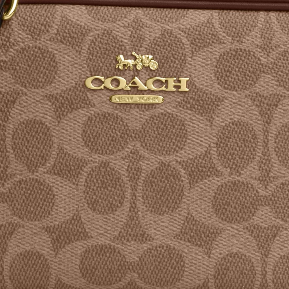 Coach Mini Jamie Camera Bag In Signature Canvas Gold Tan Brown