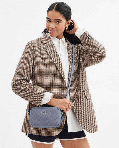 Mini Jamie Camera Bag In Signature Canvas Signature Canvas-Silver-Chambray Signature Canvas-Silver-Chambray