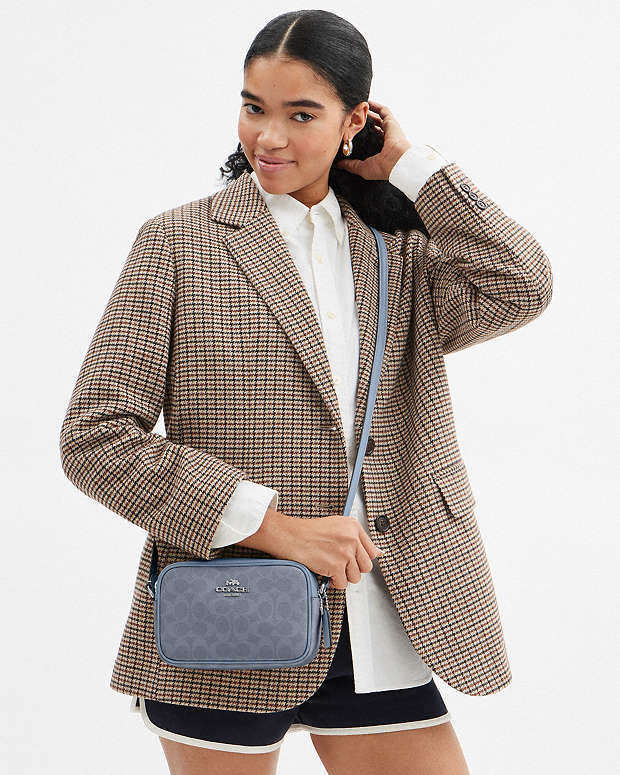 Mini Jamie Camera Bag In Signature Canvas Signature Canvas-Silver-Chambray Signature Canvas-Silver-Chambray