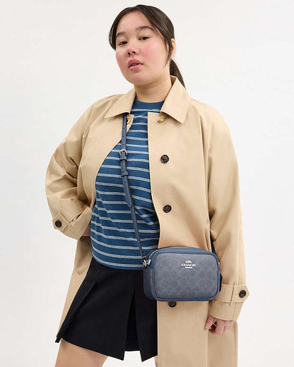 Mini Jamie Camera Bag In Signature Canvas Signature Canvas-Silver-Chambray Signature Canvas-Silver-Chambray