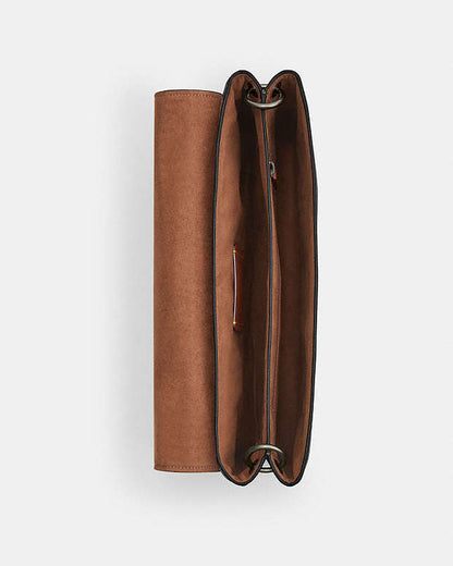Caleb Messenger Bag Pebbled Leather-Gunmetal-Black Pebbled Leather-Gunmetal-Black