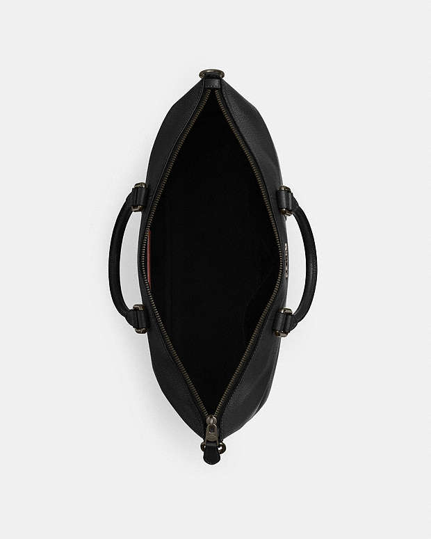 Caleb Work Bag Pebbled Leather-Gunmetal-Black Pebbled Leather-Gunmetal-Black