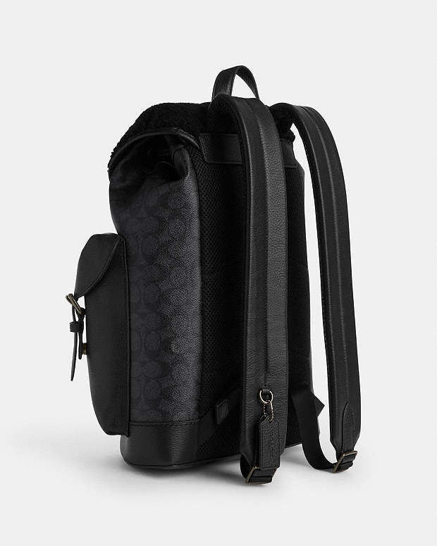 Warner Backpack In Signature Canvas Black Copper-Charcoal-Black Black Copper-Charcoal-Black