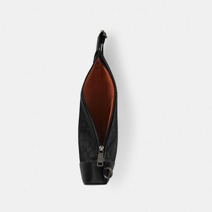 Coach Dominic Sling Pack In Signature Canvas Gunmetal Charcoal Black