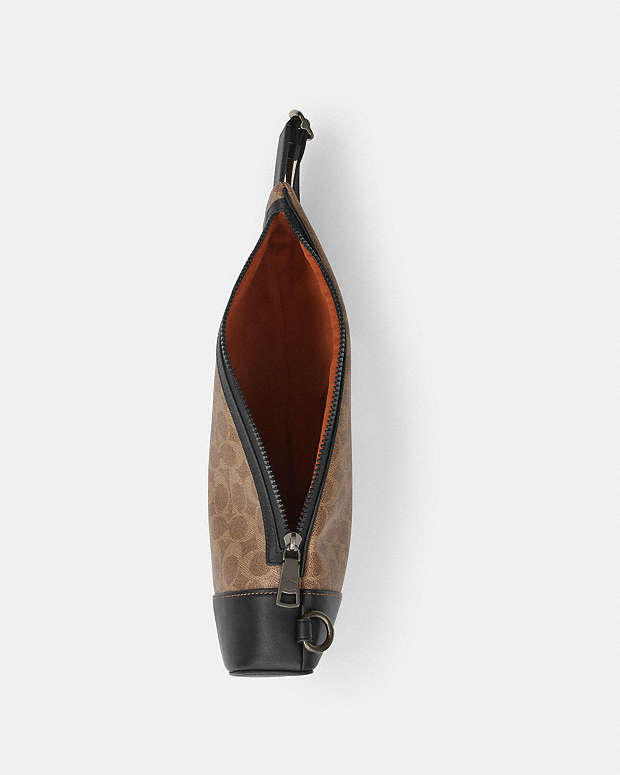 Dominic Sling Pack In Signature Canvas Signature Canvas-Qb-Tan-Black Signature Canvas-Qb-Tan-Black